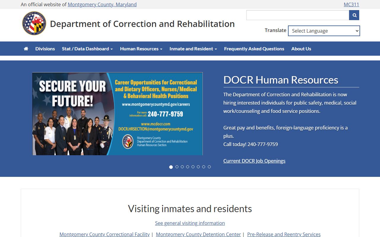Montgomery County corrections facility in Rockville for 24 hour booking