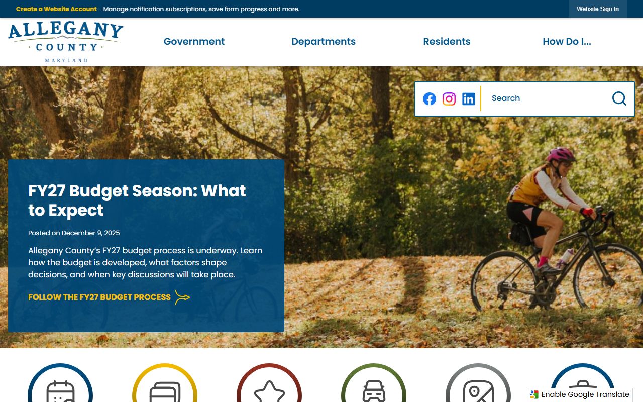 Allegany County 24 hour booking resource from the county government website